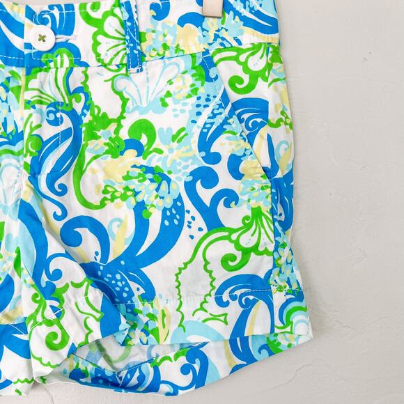 Lilly Pulitzer Blue and Green Callahan Shorts size 2 - Picture 2 of 5